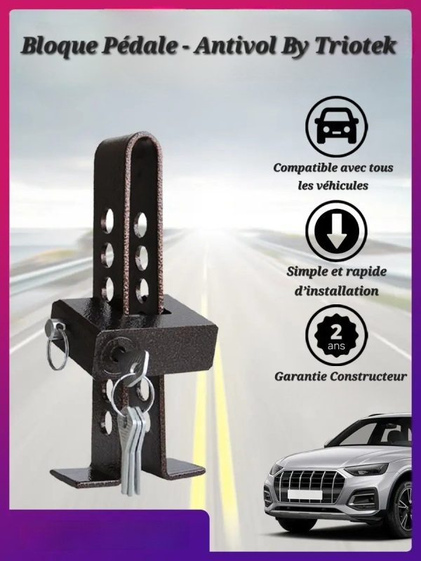 Bloque-Pédale Antivol Voiture Universel – Sécurité Renforcée Anti-Démarrage
